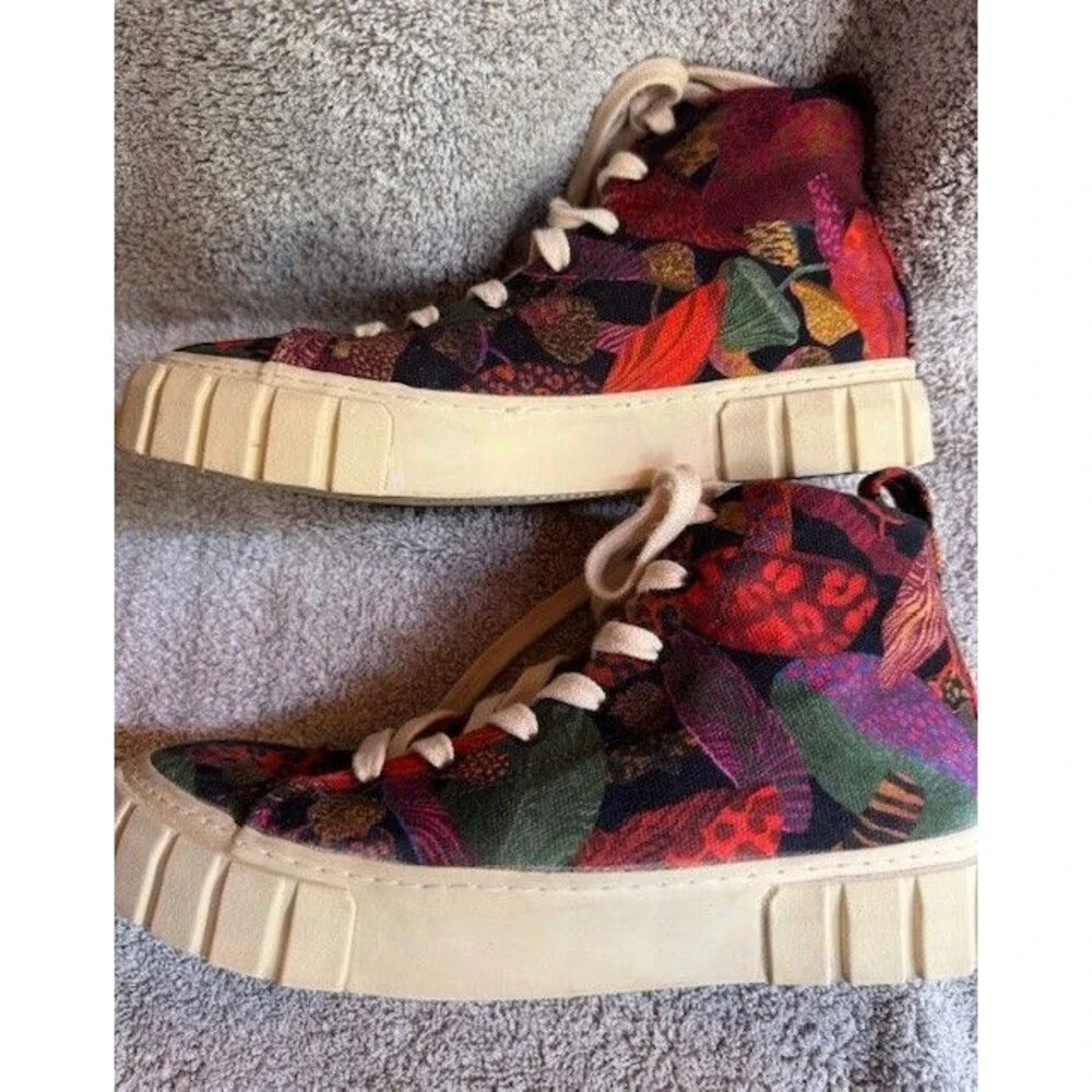 FARM Rio‎ Leopard Mushroom Skater High Top Sneaker Indie Hi Top Shoe 8.5